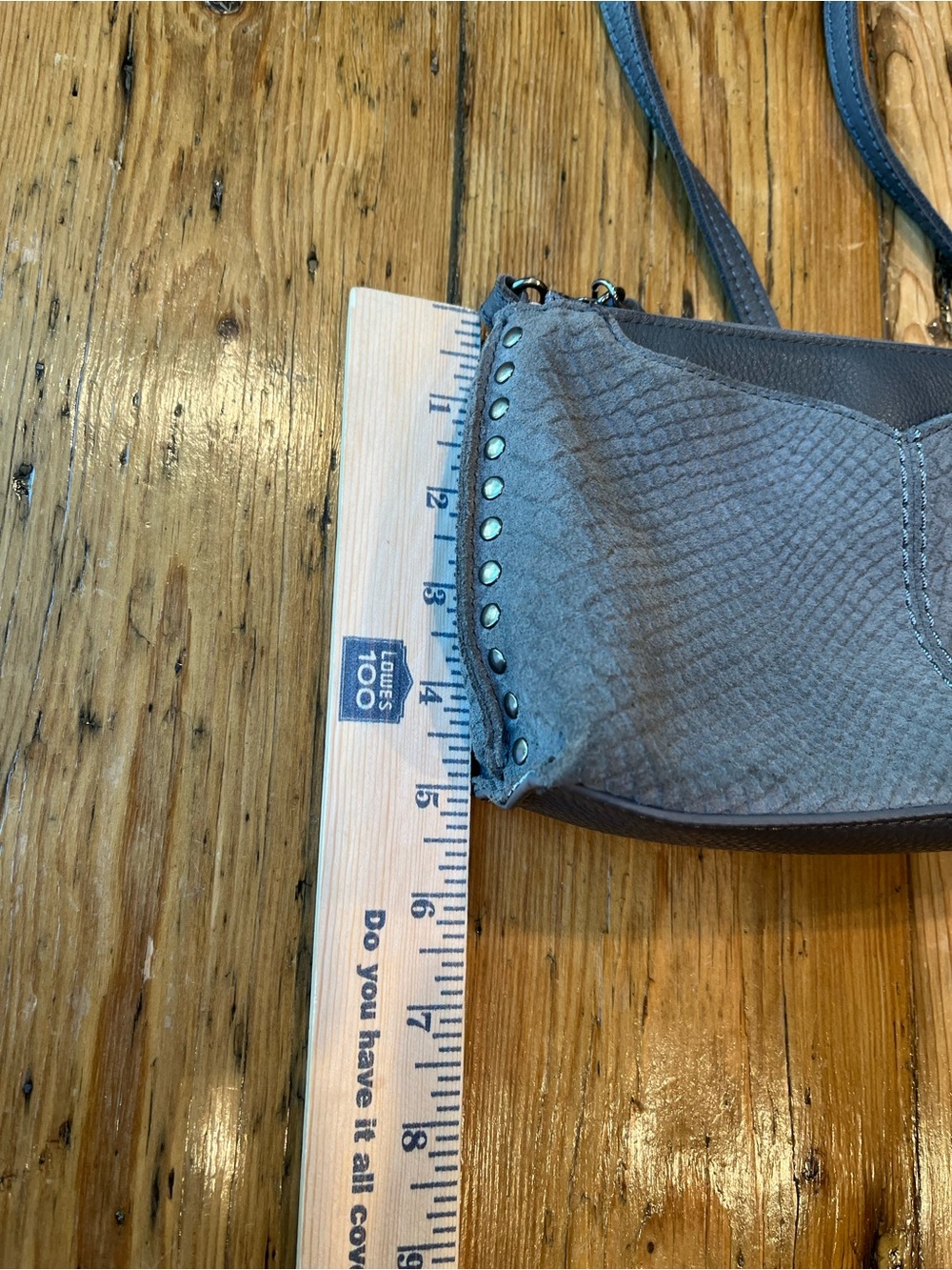 The Sak Charcoal Gray Crossbody Bag with Subtle Croc Texture NWOT - Picture 7 of 9